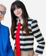 The Devil Wears Prada 2 Press Tour Anne Hathaway Striped Jacket