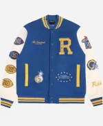 The Hundreds x Los Angeles Rams Blue & White Full-Snap Varsity Jacket