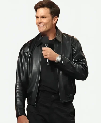 The Roast of Kevin Hart 2026 Tom Brady Black Leather Jacket