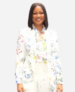 The Today Show Garcelle Beauvais White Floral Blazer
