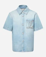 Travis Kelce NBA Eastern Conference Finals LV Short-Sleeved Denim Shirt