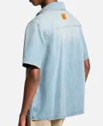 Travis Kelce 2026 Knicks Vs Cavaliers LV Short-Sleeved Denim Shirt