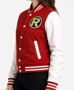 Unisex Robin Red & White Varsity Letterman Jacket