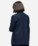 Ursula Brandmeier Eat Pray Bark Blue Wool Blazer