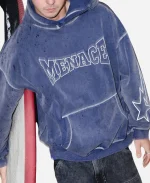 Voltage Heavy Star Graphics Blue Hoodie