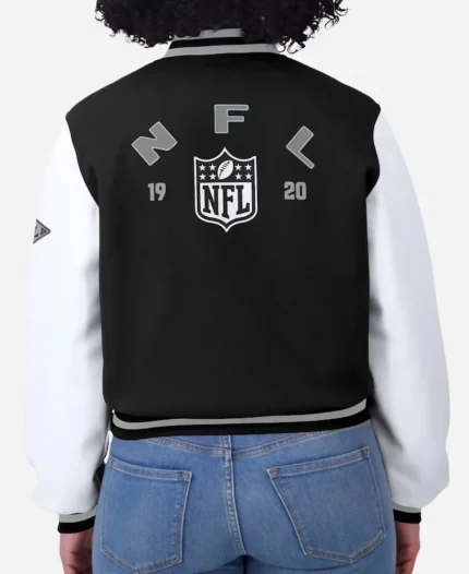 WEAR by Erin Andrews NFL Black & White Full Zip Varsity Jacket