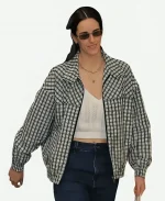 WNBA 2026 Caitlin Clark Checked Chambray Blouson Jacket
