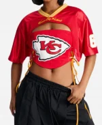 Women's Fashion Nova NFL Kansas City Chiefs Red Short Sleeves Corset Top