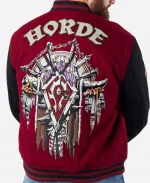 WoW Horde Maroon & Black Varsity Jacket