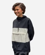 Zendaya 2026 SoHo Street Windbreaker Anorak Jacket In BBlue & White
