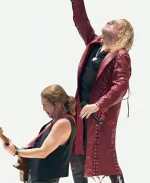 2026 FIFA World Cup Opening Ceremony Fher Olvera Red Leather Trench Coat