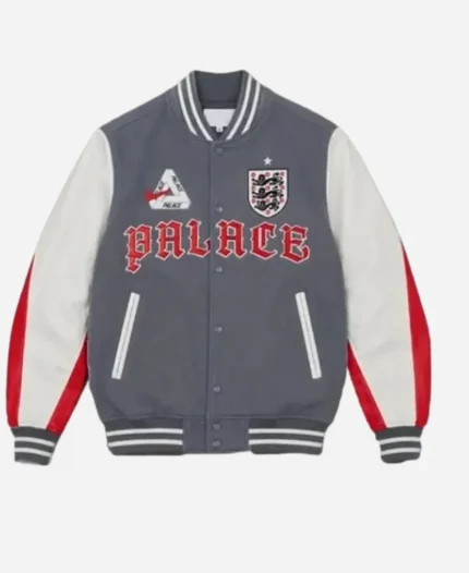 Nike x Palace England Grey Varsity Jacket