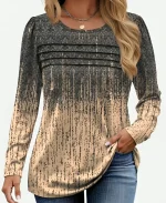 Access Daily 2026 Mary Jo Buttafuoco Pleated Tunic Top - Grey