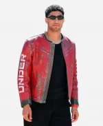 FIFA World Cup 2026 Under Armour x 424 Achraf Hakimi Red Distressed Leather Jacket