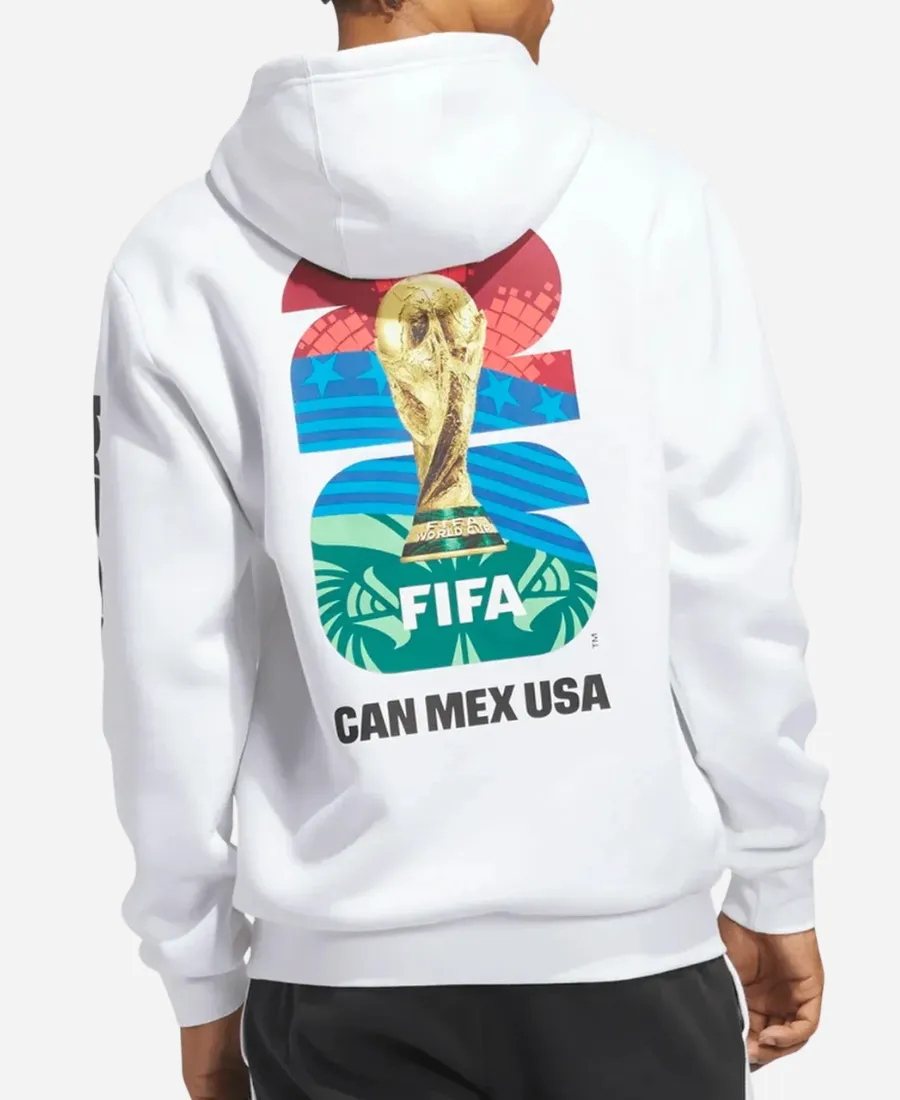 Adidas 2026 Match Ball Graphic White Hoodie FIFA World Cup 2026 Match Ball Graphic Hoodie - White