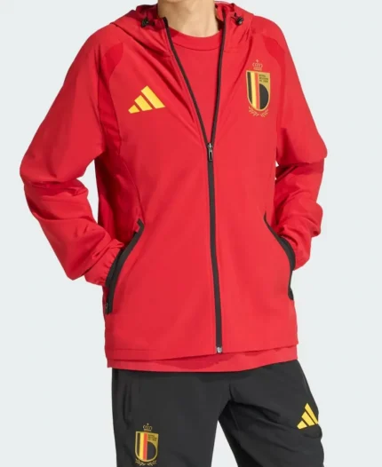 FIFA World Cup 2026 Belgium Adidas Tiro Windbreaker Travel Full-Zip Jacket
