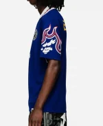 Adidas x BAPE Football Collective 2026 Japan Blue SSL Flame Jersey