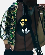 BAPE Football Collective 2026 Shark Camo Green Track Hoodie