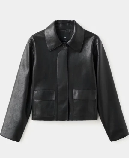 Amanda Blakefield 2026 The Fortune S01 Eleanor Tomlinson Black Leather Jacket