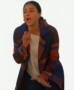 Vella Lovell Tv Series Animal Control S04 Emily Price Plaid Coat