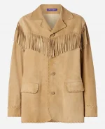Annette Bening Dutton Ranch 2026 Premiere Fringe Suede Jacket