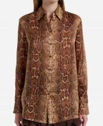 Annette Bening 2026 Dutton Ranch S01 Beulah Jackson Snake Print Shirt