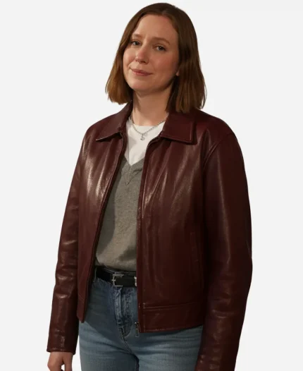 Ava Daniels Tv Series Hacks S05 Hannah Einbinder Brown Leather Jacket