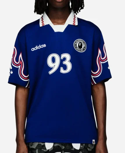 Bape Short Sleeve Flame Jersey - Japan Blue