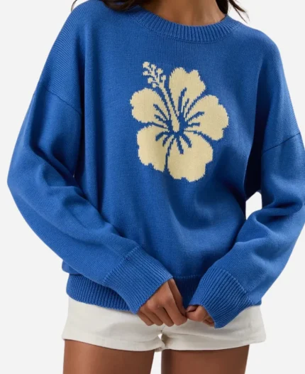 Battle On The Beach S05 Tristyn Kalama Hibiscus Blue Sweater
