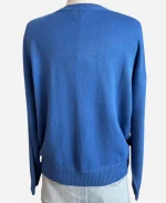 Tristyn Kalama Battle on the Beach S05 Blue Flower Print Oversized Sweatshirt