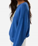 Battle on the Beach S05 Blue Flower Print Pullover Sweatshirt
