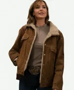Belle Skinner Tv Series Marshals S01 Arielle Kebbel Brown Suede Leather Jacket