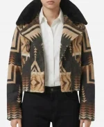 Kelly Reilly Print Aviator Aztec Jacket