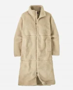 Beth Dutton White Longline Sherpa Coat 