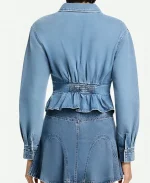Chelsea Hamilton Beyond The Gates 2026 RhonniRose Mantilla Blue Denim Peplum Shirt