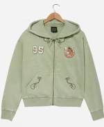 BoxLunch Toy Story 5 Woody & Bullseye Green Cropped Full-Zip Embroidered Hoodie