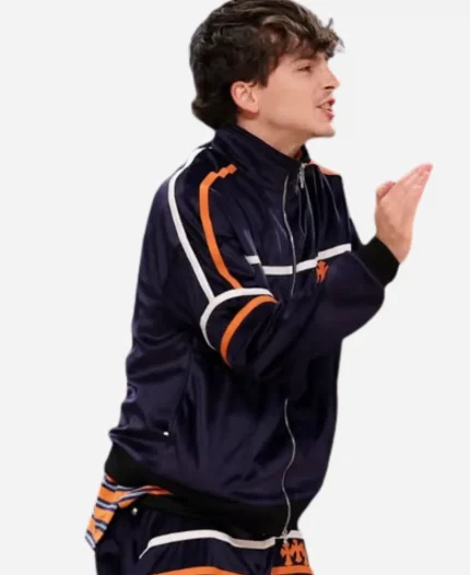 Timothée Chalamet NBA Playoffs 2026 Knicks vs Celtics Game 6 Chrome Hearts Velour Blue Tracksuit