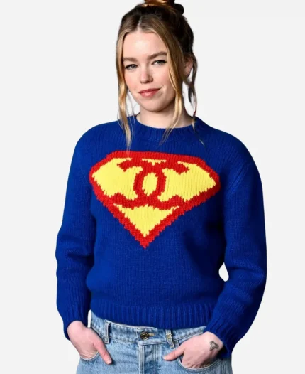 Milly Alcock 2026 Cinemacon Supergirl Presentation Lobo Blue Sweatshirt