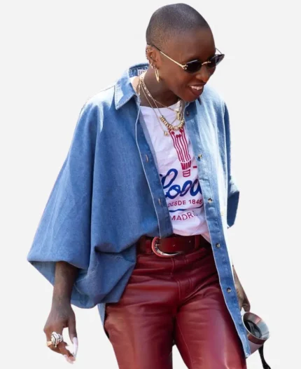 Formula 1 Monaco Grand Prix 2026 Cynthia Erivo Blue Denim Shirt