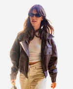 Daisy Edgar-Jones 2026 Brown Leather Jacket