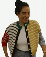 Danielle Olivera Tv Show In The City S01 Colorblock Striped Cardigan