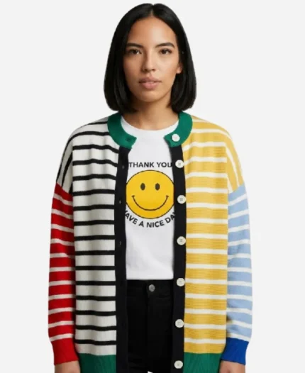 Danielle Olivera In The City S01 Striped Cardigan