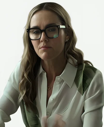 Erinn Hayes Tv Series Its Not Like That 2026 Lori Soto Leaf Print Blouse