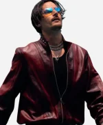 Danny Ocean Burgundy Leather Jacket