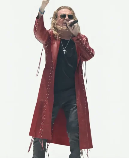 2026 FIFA World Cup Fher Olvera Red Leather Coat