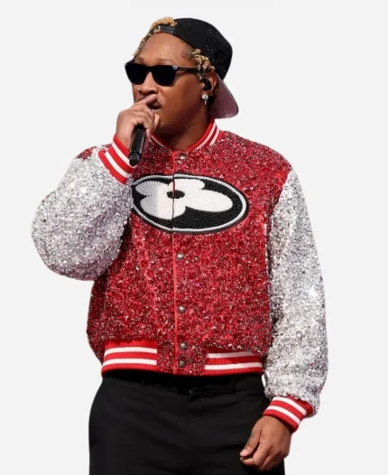 2026 FIFA World Cup LA Opening Ceremony Louis Vuitton Sequin Varsity Jacket