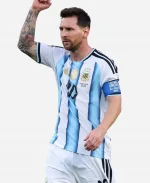 Lionel Messi 2026 FIFA World Cup Argentina vs Algeria Champions Striped Jersey