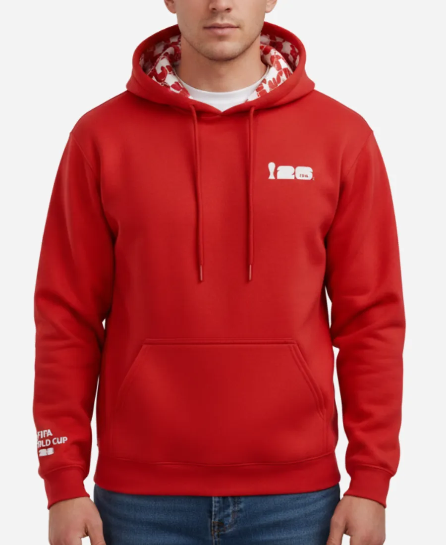 FIFA World Cup 2026 Türkiye Puff Hoodie FIFA World Cup 2026 Türkiye National Football Team Puff Printed Hoodie