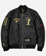 FISLL x ESPN 2026 NBA Finals Black Leather Jacket
