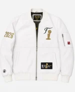 2026 NBA Finals White Leather Jacket